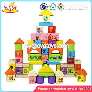 wholesalers 92 Baby Blocks popular wooden blocks building high quality wooden building blocks W13B006