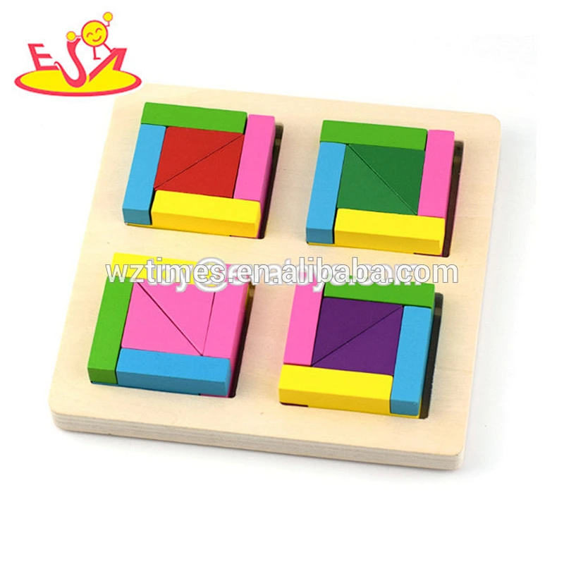 2018 Amazon top seller interesting puzzle toys wooden small jigsaw puzzles for child W14A190