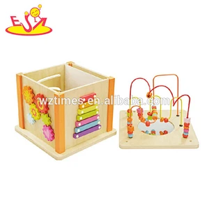 Wholesale funny shape sorter and xylophone toy wooden activity cube for kids W11B181