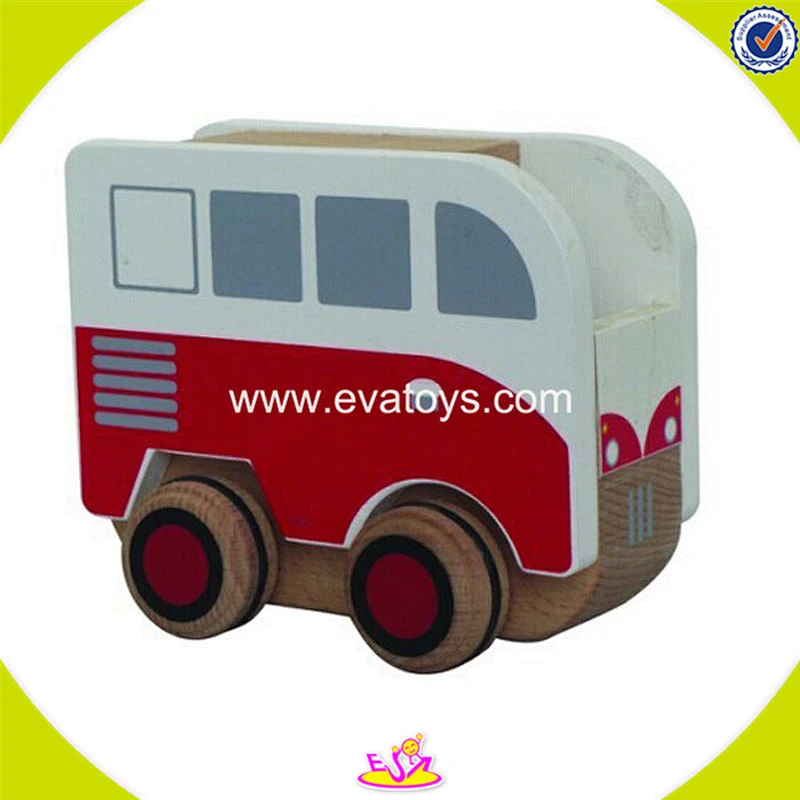 wholesale new design baby wooden toy bus hottest wooden toy bus W04A105