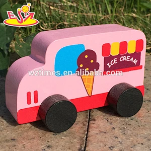 2018 hottest cartoon wooden ice cream toy car W04A202