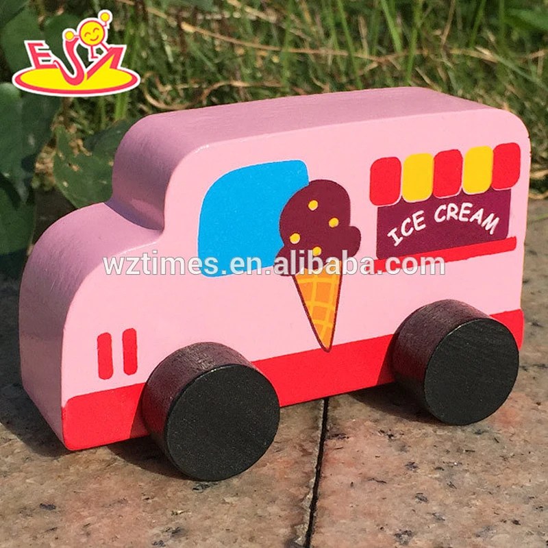 2018 hottest cartoon wooden ice cream toy car W04A202