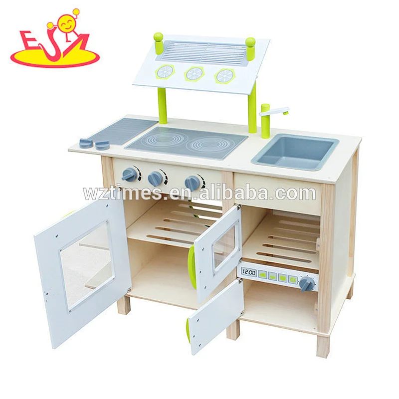 Neues Design doppelseitige Spielküche aus Holz für Kinder W10C255