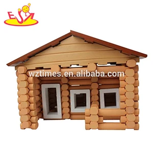 Interessante braune diy Großhandel montieren Spielzeug aus Holz Kinder Spielzeug Haus mit bestem Preis W06A076