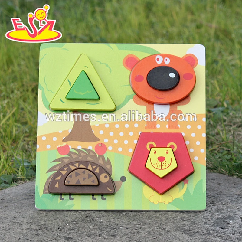 2018 New design educational wooden kids shape puzzle identify animals wooden kids shape puzzle best 3d kids shape puzzle W14D024