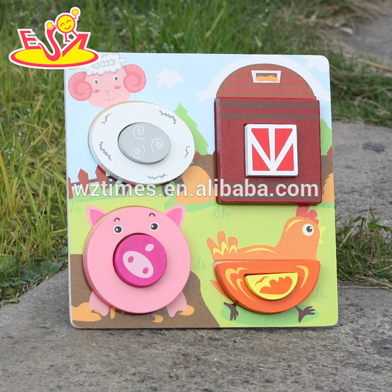 2018 New design baby wooden puzzle toy kids farm animals wooden puzzle toy top fashion wooden children puzzle toy W14D025