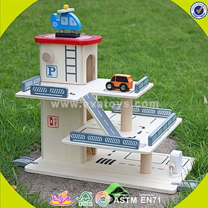 wholesale kids wooden parking lot fashion children wooden parking lot high quality baby wooden parking lot W04B023