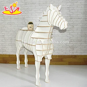 Wholesale most popular wooden pink unicorn shaped bookcase for sale as gift W08D077