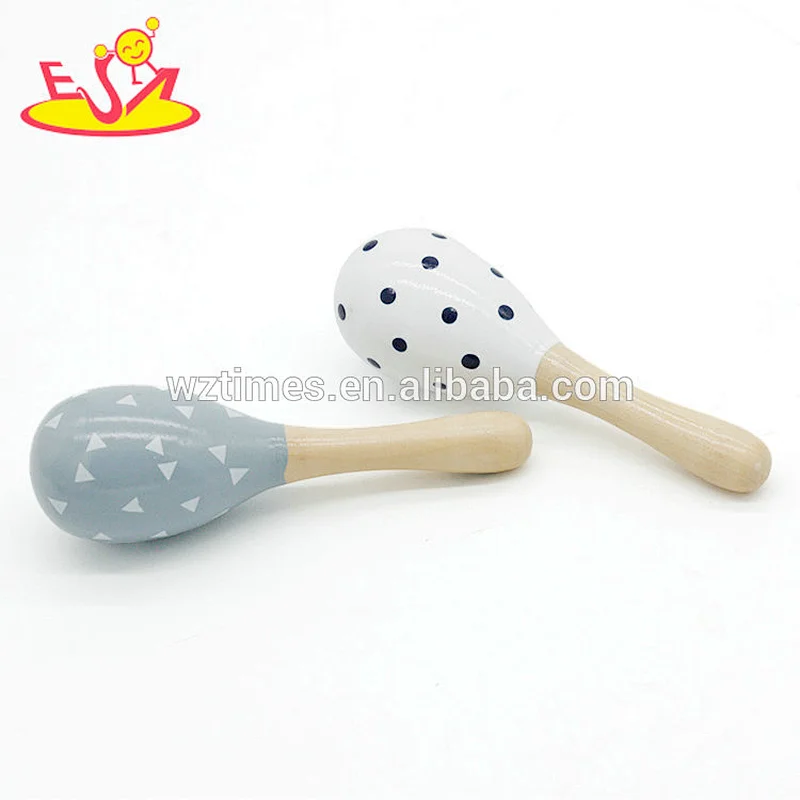 2018 Wholesale traditional music instrument wooden cheap maracas for baby W07I133