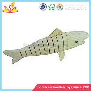 Wholesale high quality wooden animal shape painting kit toy for children W03A042