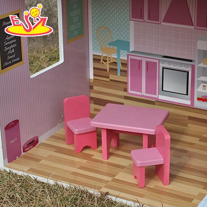 wholesale kids wooden dollhouse miniatures for pretend W06A044