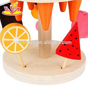 2018 wholesale baby wooden ice cream cone toys DIY kids wooden ice cream cone toy children wooden ice cream cone toys W10B172