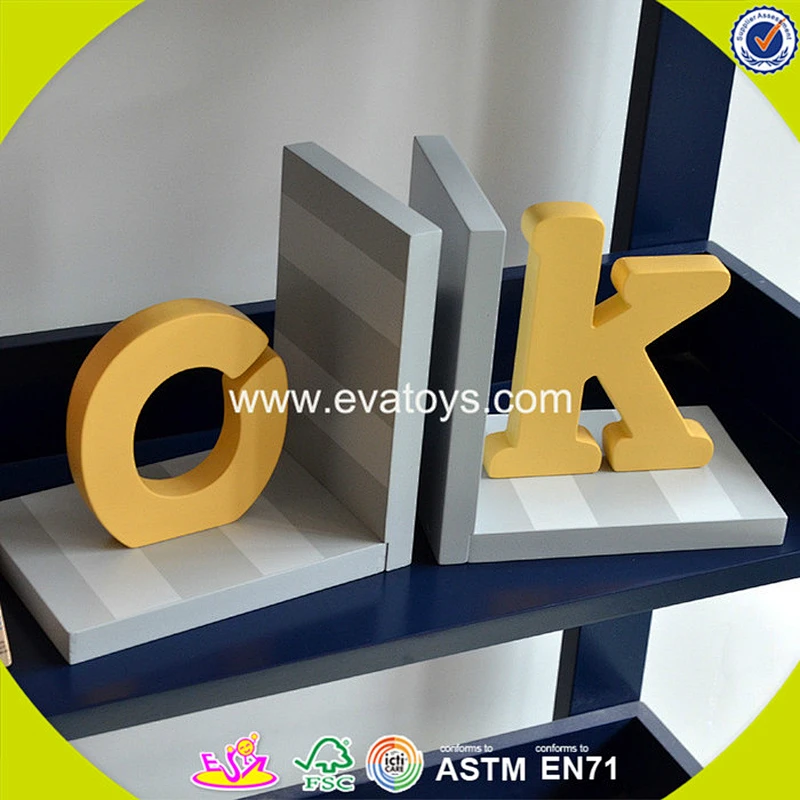 wholesale kids wooden custom bookend fashion children wooden custom bookend W08D055