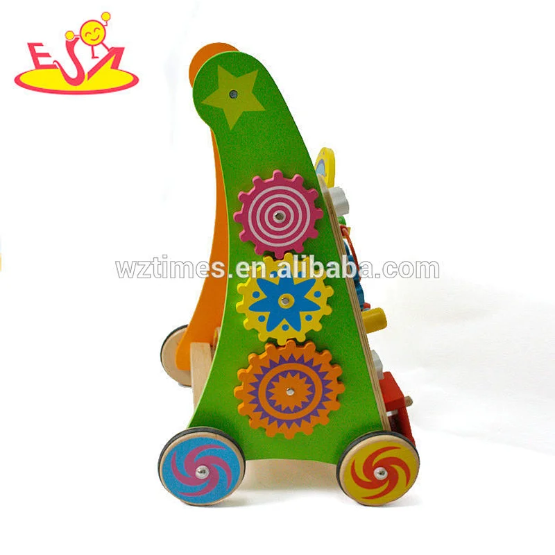 Most popular activity play wooden baby push walker with multi-function W16E084