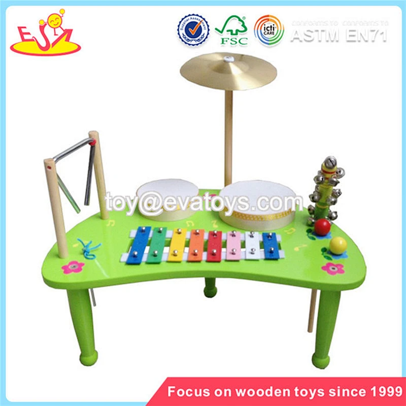 Wholesale beautiful wooden musical sets toy 5-in-one combination wooden musical sets toy W07A020
