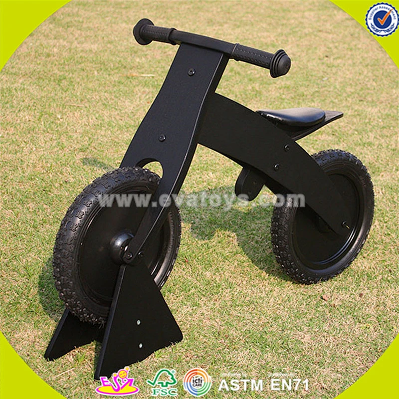 Wholesale top sale wooden black balance bike for kids new fashion black balance bike great wooden black balance bike W16C051