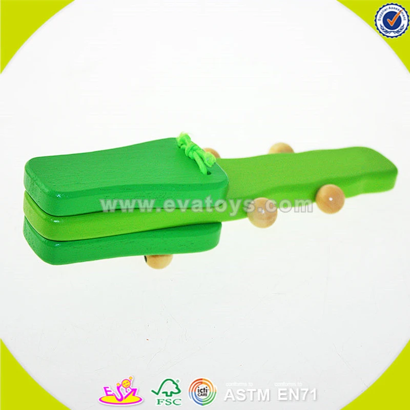 wholesale top sale best instruments castanet toy,Musical Percussion Instrument,fashionable green wooden castanet toy W07I117