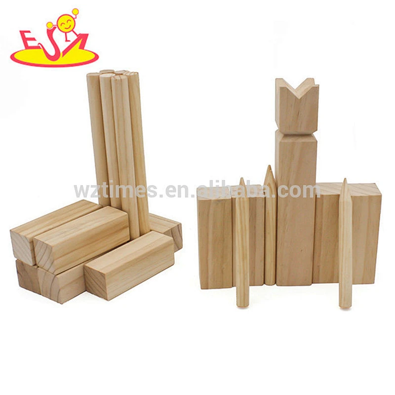 Hardwood outdoor sports & entertainment wooden kubb game set for Children or Adults W01B080