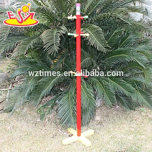 Wholesale bedroom fashion pencil shape wooden coat hanger stand for toddler W09B056