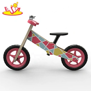 high quality pink wooden push bicycle with customize W16C274