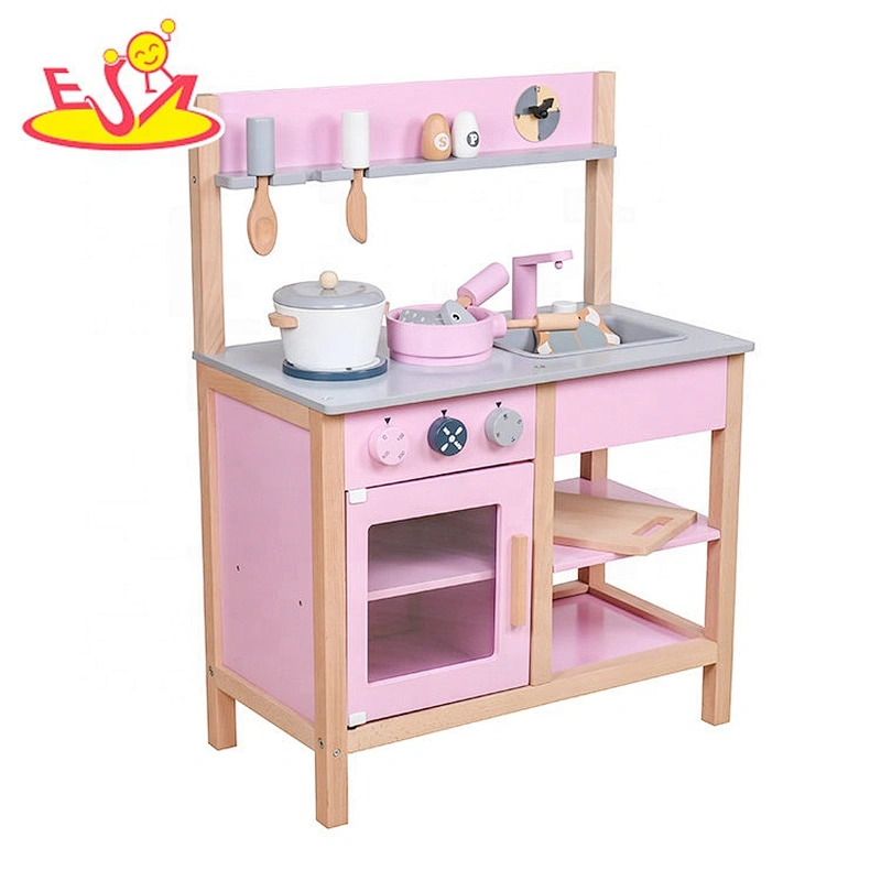2019 New design kids simulation wooden boys kitchen set for play W10C457B