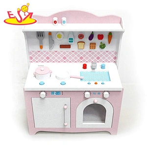 2018 Original Design pretend niños cocina de madera en color rosa W10C419