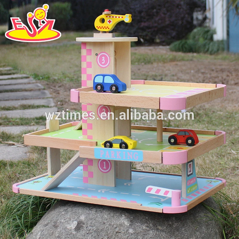 wholesale new design children wooden parking garage toy W04B050