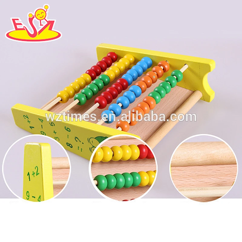 Wholesale teaching aid wooden baby abacus rack with drawing magnetic whiteboard W12A020