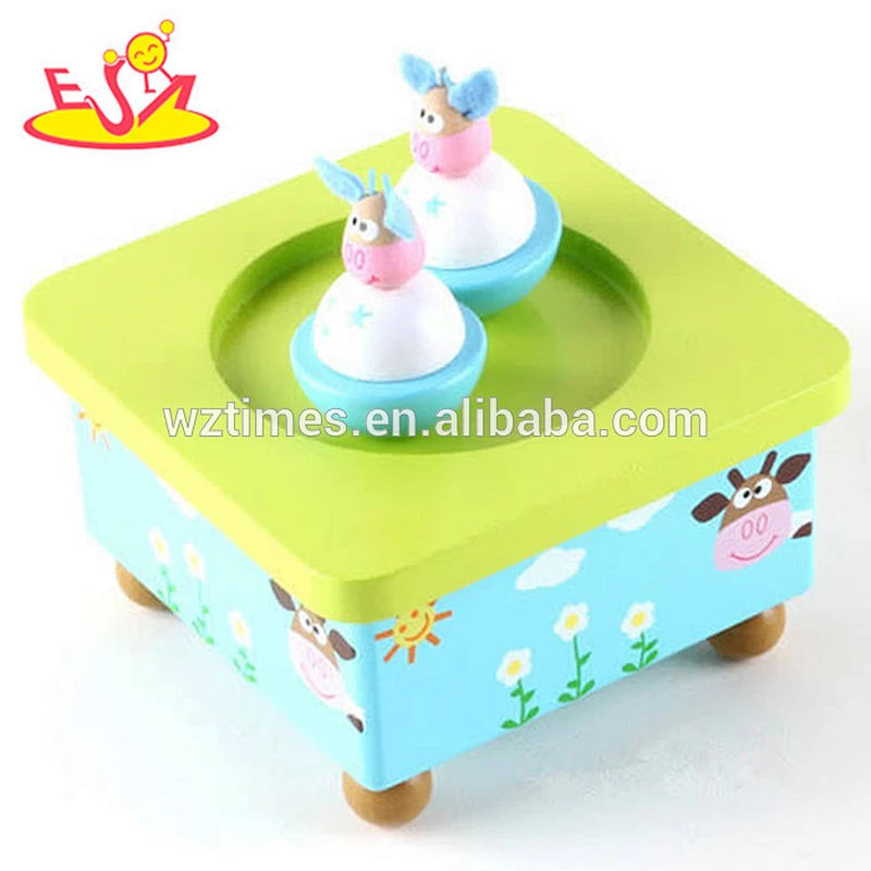 Wholesale childhood memories style wooden music box movements for home decoration W07B024