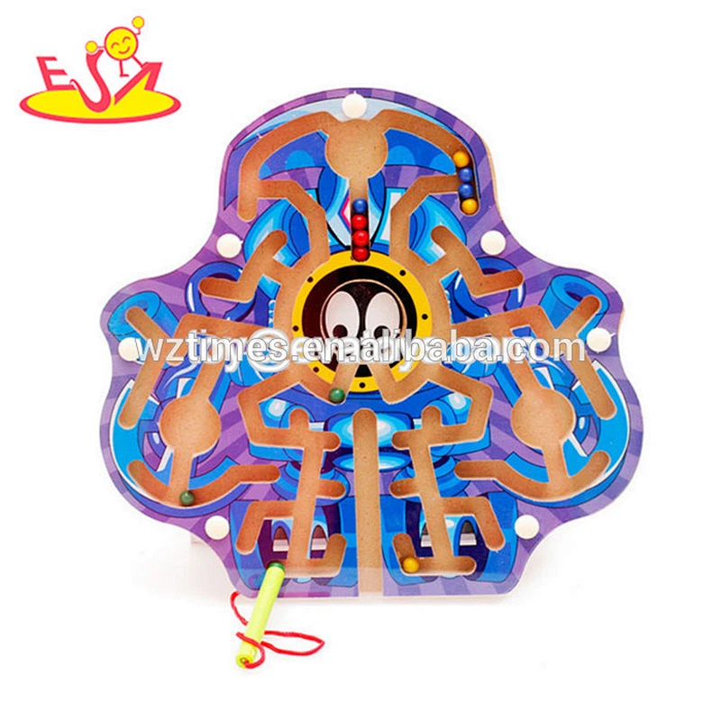 Wholesale cartoon style wooden animal maze toy for kids W11H037