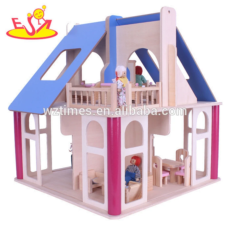 wholesale kids wooden doll house toys,cheap baby wooden doll house toys,role play children wooden doll house toys W06A131