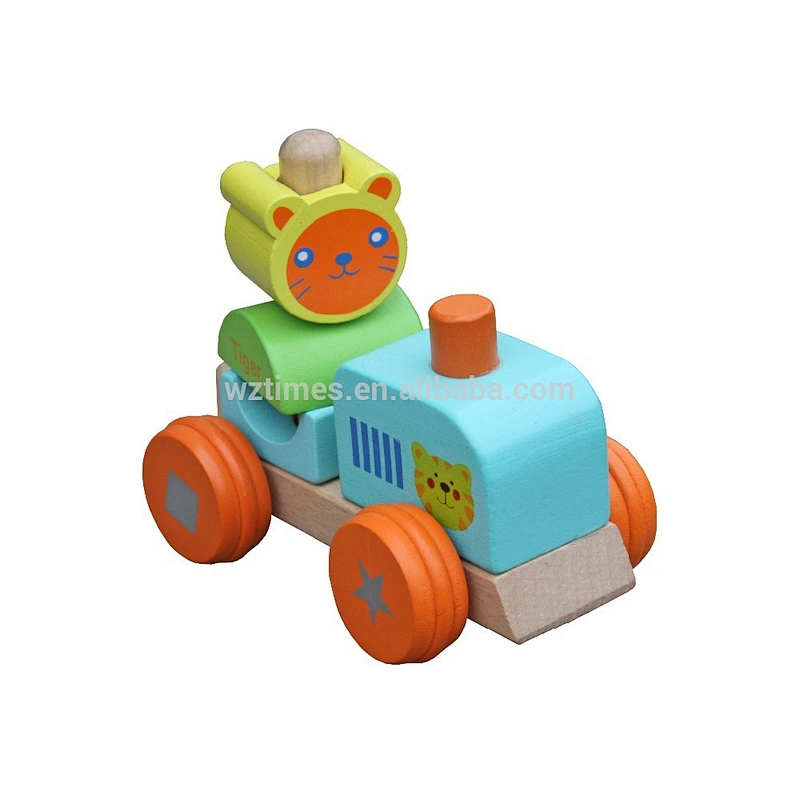 wholesale lovely kids wooden pull train toy W04A066