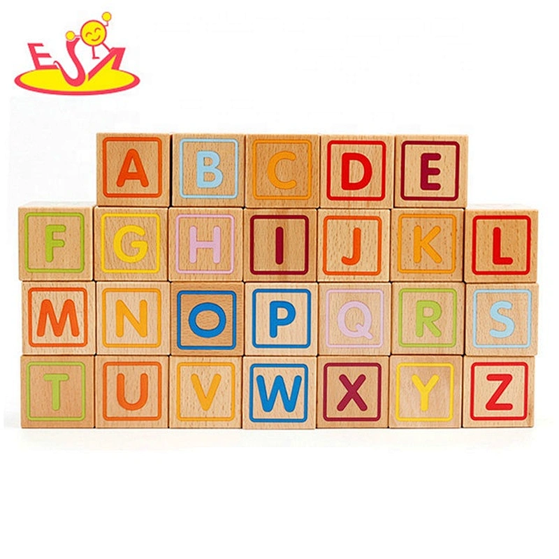 Wholesale 26 pcs early learning wooden alphabet puzzle blocks toy for children W13A138