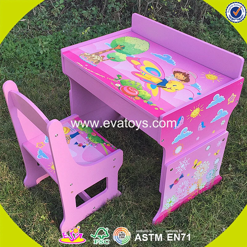 wholesale high quality baby wooden study table popular kids wooden study table W08G162