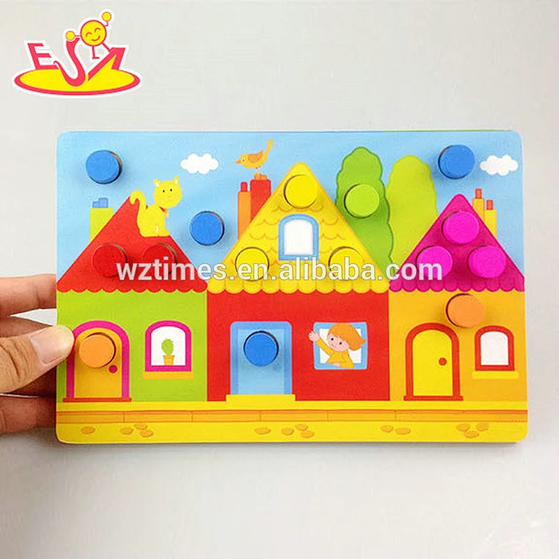 wholesale baby wooden puzzle jigsaw high quality children wooden puzzle jigsaw W14C254