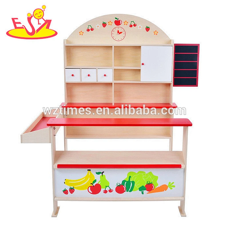 Hölzernes Supermarktspielzeug des hölzernen Babys des Supermarktes preiswertes hölzernes Supermarktspielzeug W10A054