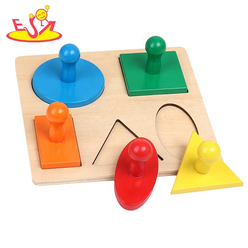 High quality 4 in 1 toddlers wooden montessori puzzle with knob W12F102