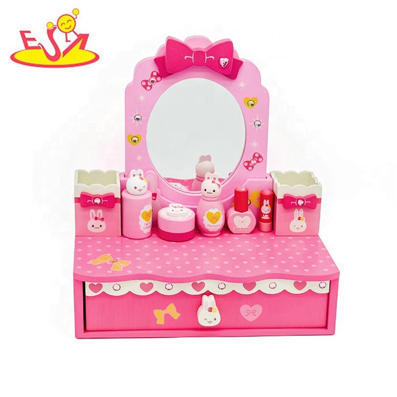 Pretend play wooden toy dresser for kids make up W10D213
