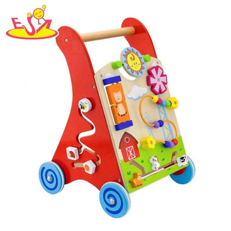 New fashion preschool wooden baby walker with wheels W16E144