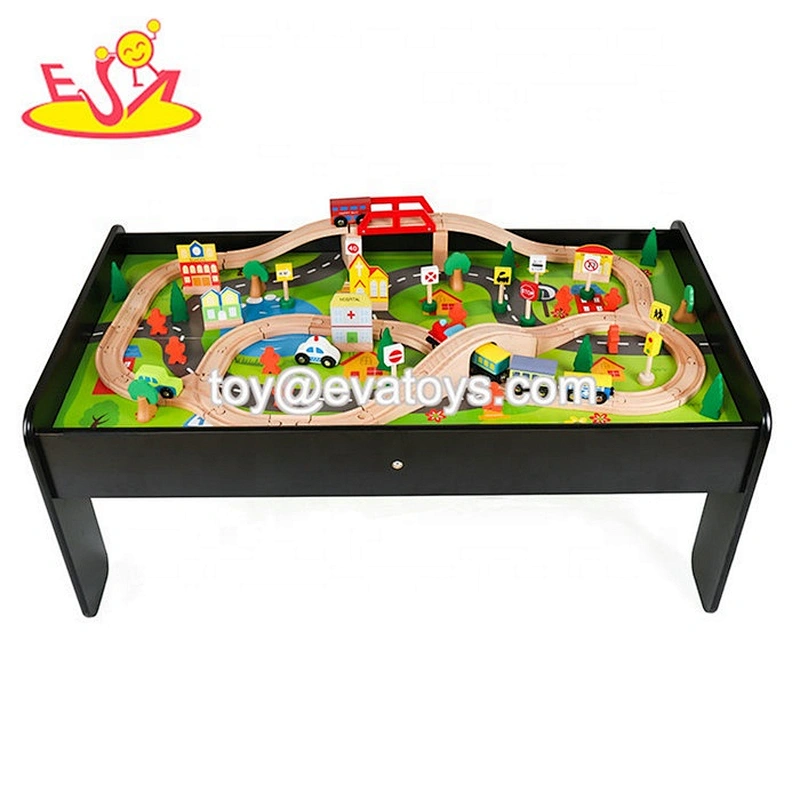 2019 New arrival electronic wooden train track toy set for children W04C177