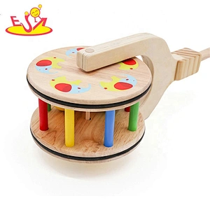 2019 On sale kids wooden pull bell toy for wholesale W05A016