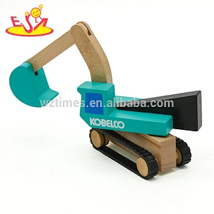 New hottest kids mini wooden toy backhoe for wholesale W04A381