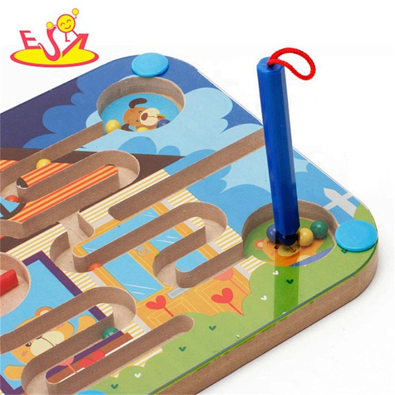 wholesale intelligent wooden marble run game for kids W11H051