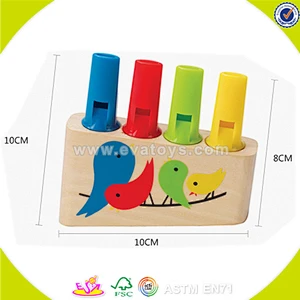 wholesale baby wooden whistle toy fashion kids wooden whistle toy popular children wooden whistle toy W07E003