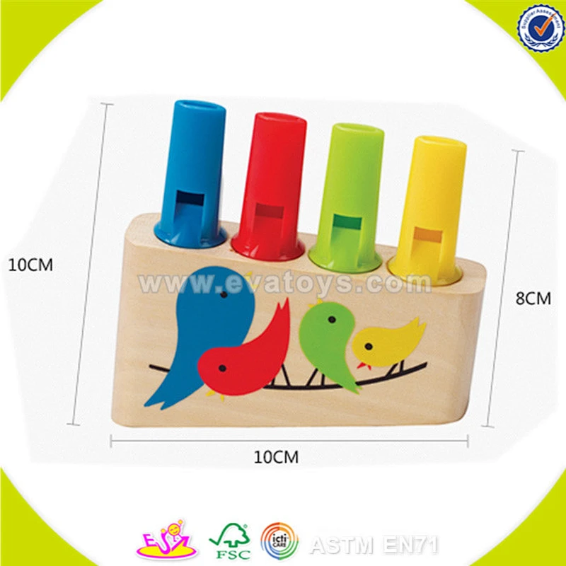 wholesale baby wooden whistle toy fashion kids wooden whistle toy popular children wooden whistle toy W07E003