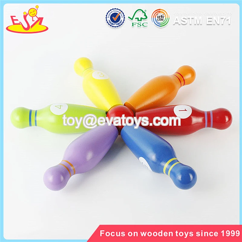 Wholesale mini wooden kids playing bowling toys colorful children wooden bowling set toys W01A293