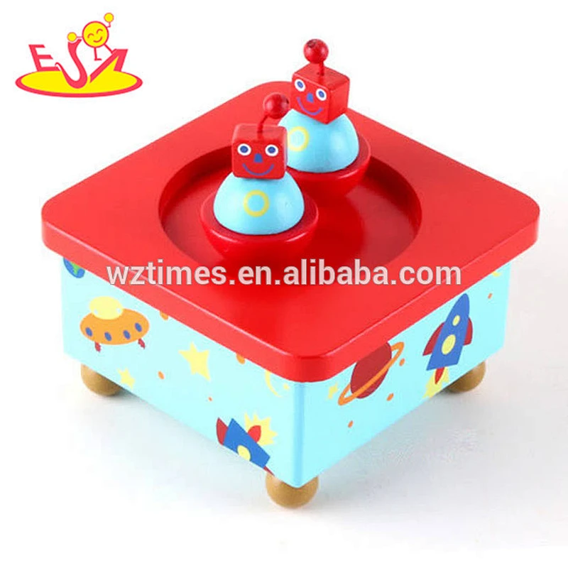 Wholesale colorful dancing box carousel wooden music box movements for decoration W07B025