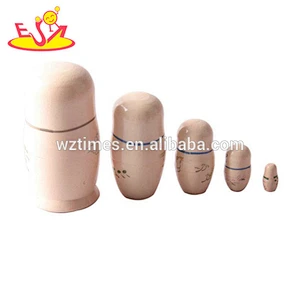 Wholesale traditional style wooden toy russian nesting doll for home decoration W06D088