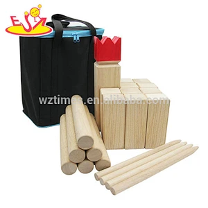 Hardwood garden wooden kubb lawn game set for family fun W01D002