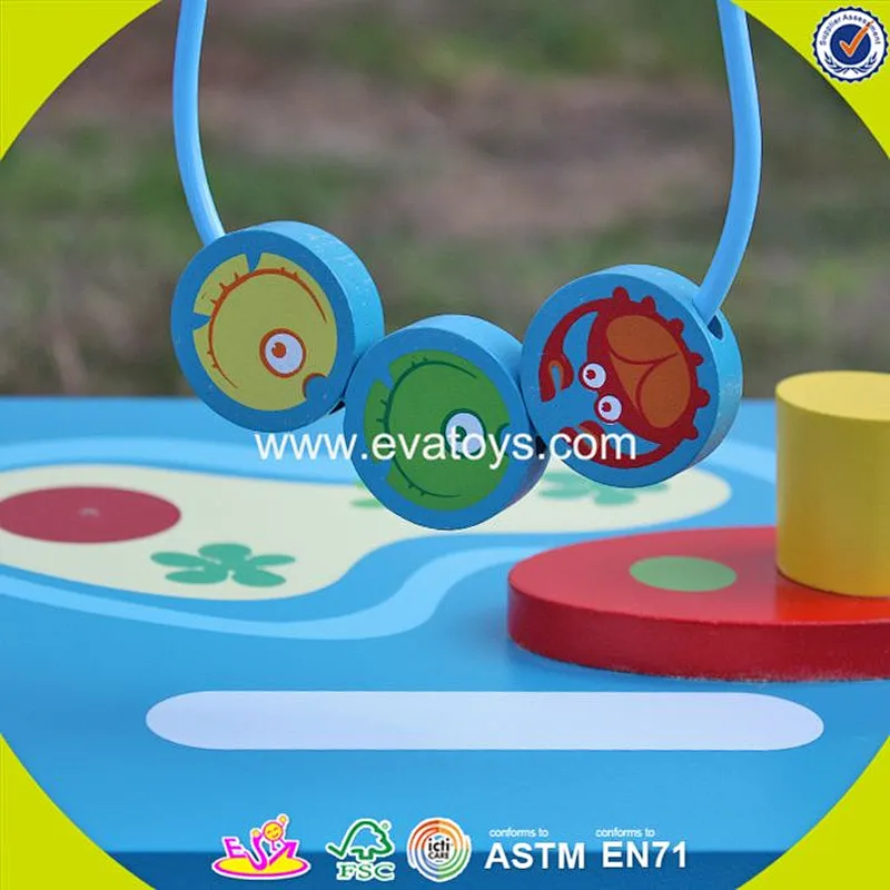 2018 new design 5 in 1 multi-function children wooden bead maze table W11B134